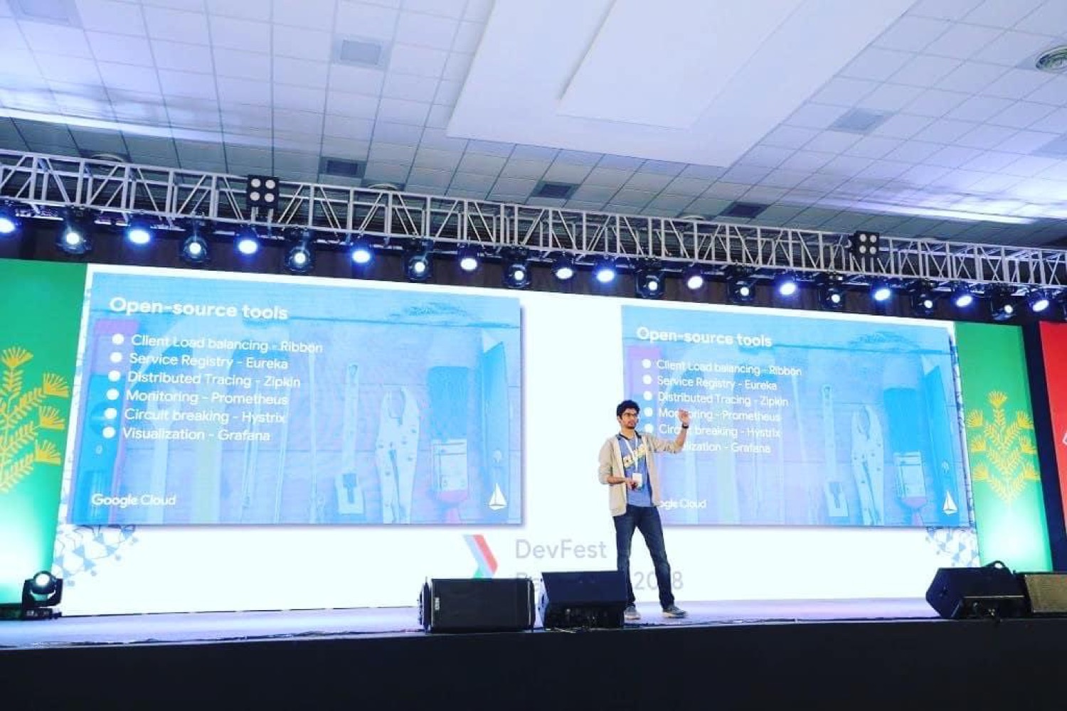 On the DevFest 2018 main stage
