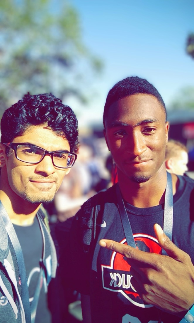 At a conference with Marques Brownlee